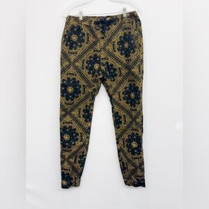 CJ BLACK Mens Size Medium Black And Gold Paisley Joggers With Pockets